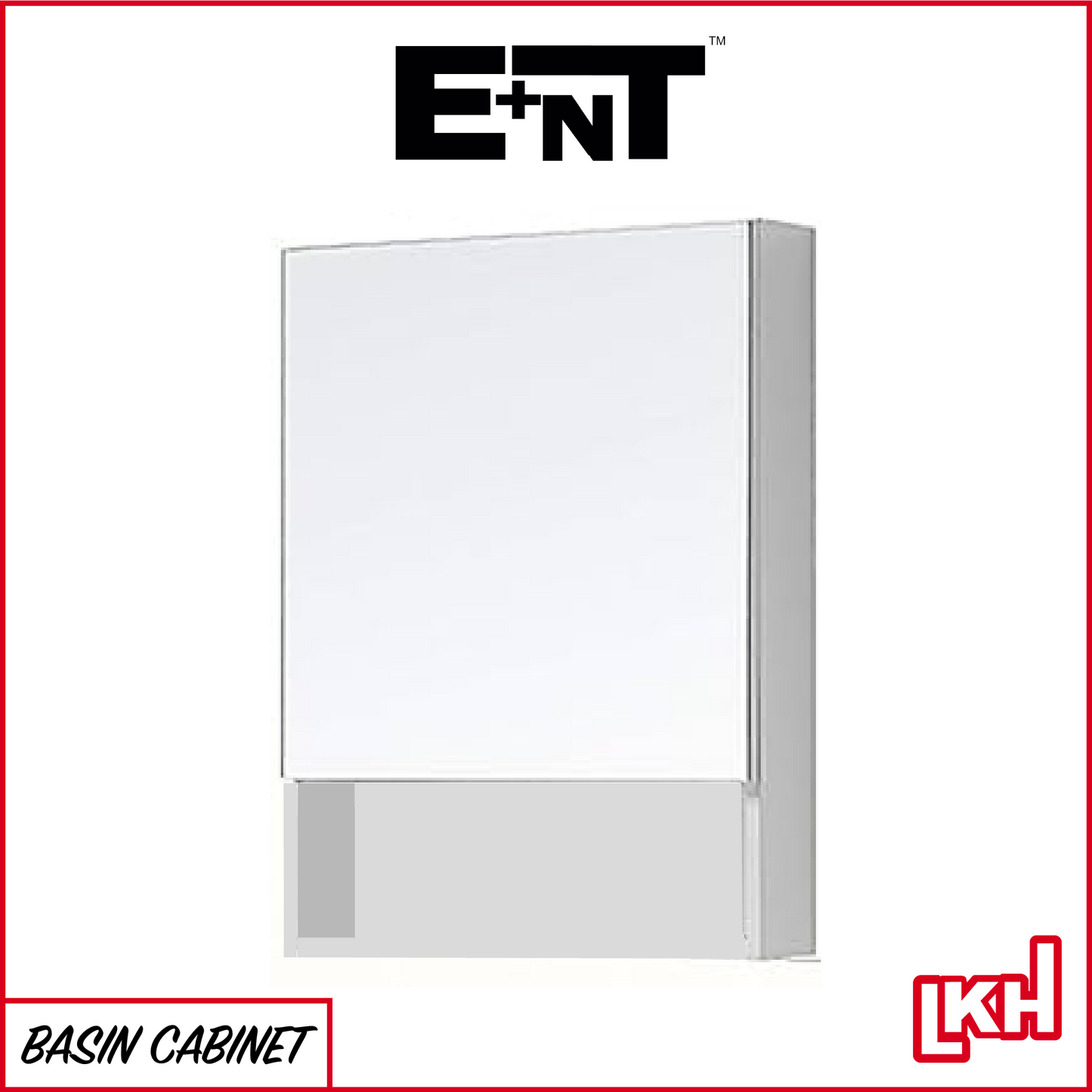 E+NT Y1055WW PVC Mirror Cabinet (Wood White)