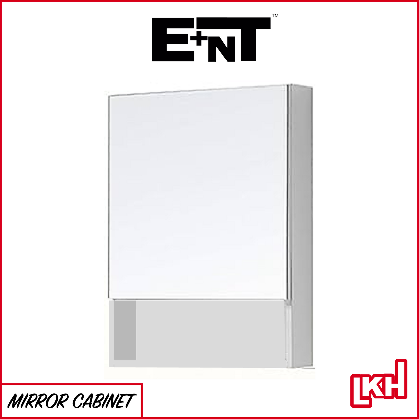E+NT Y1055WW PVC Mirror Cabinet (Wood White)