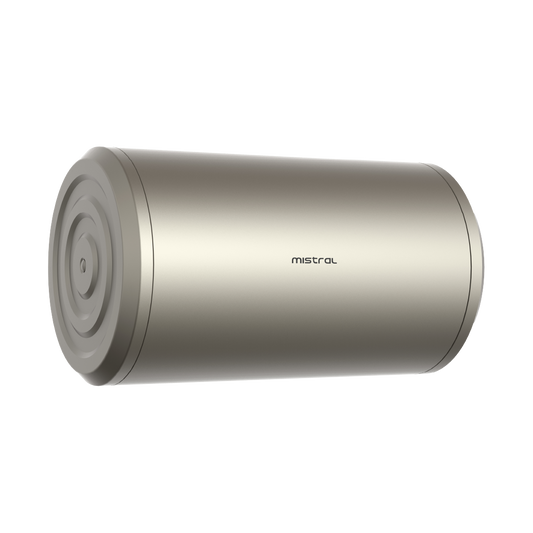 Mistral MSWHZ25CG 25L storage water heater, three quarter left view