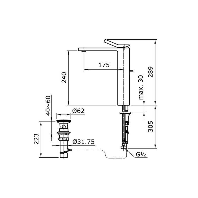 TOTO TX116LQBR dimension drawing