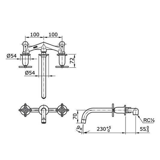 TOTO TX118LYC dimension drawing