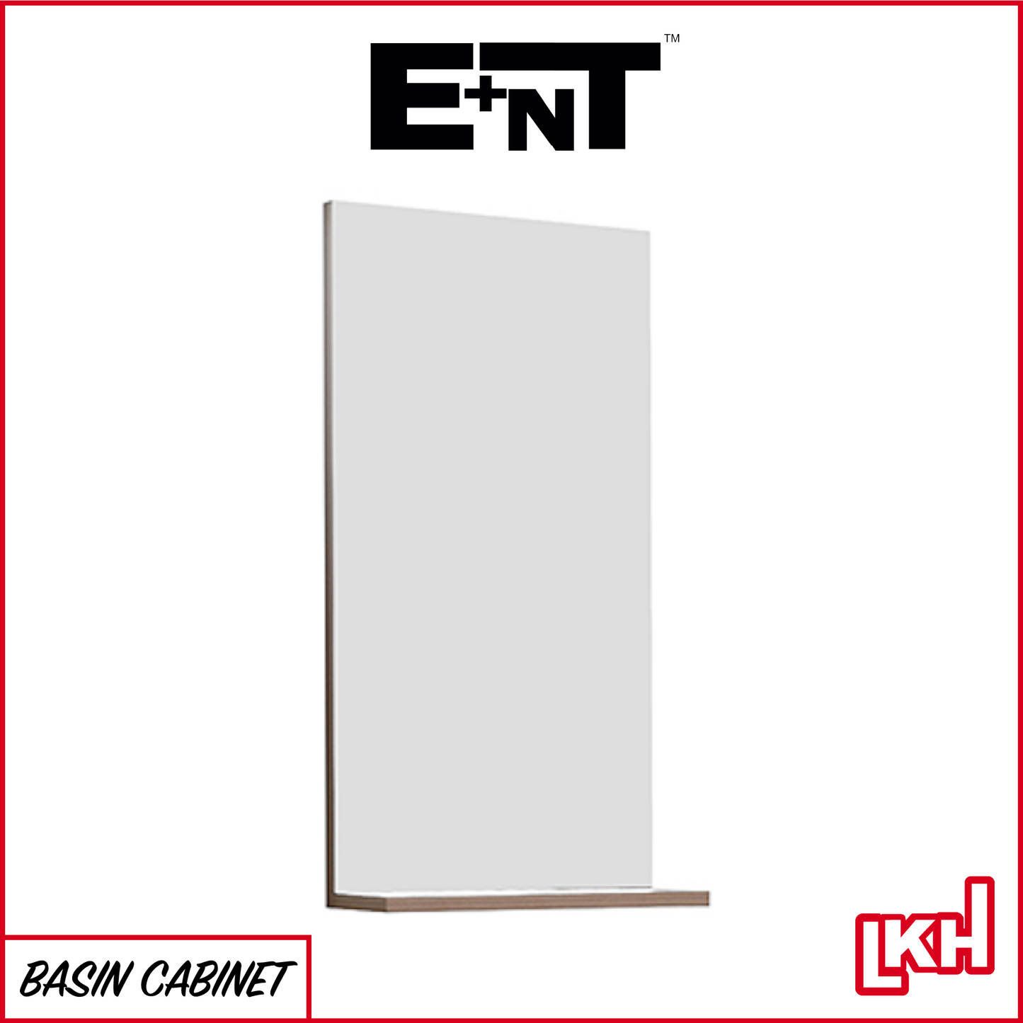 E+NT Y3870 P.WN PVC Mirror with Shelf (P.Brown Walnut)