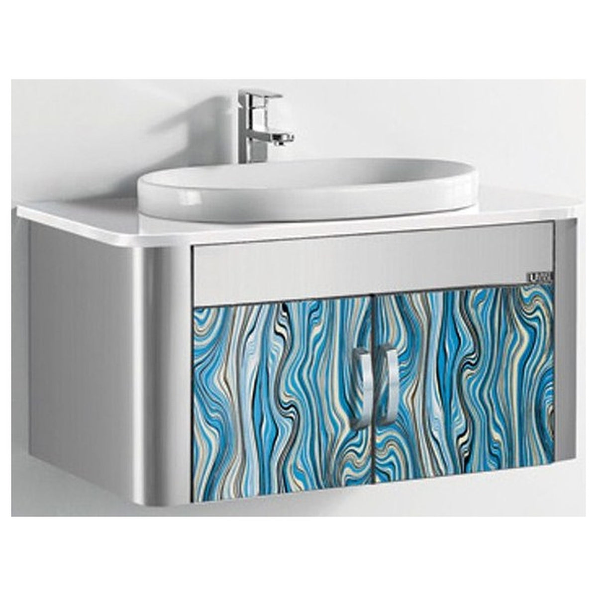 E+NT 1007 Basin Cabinet Set, Silver