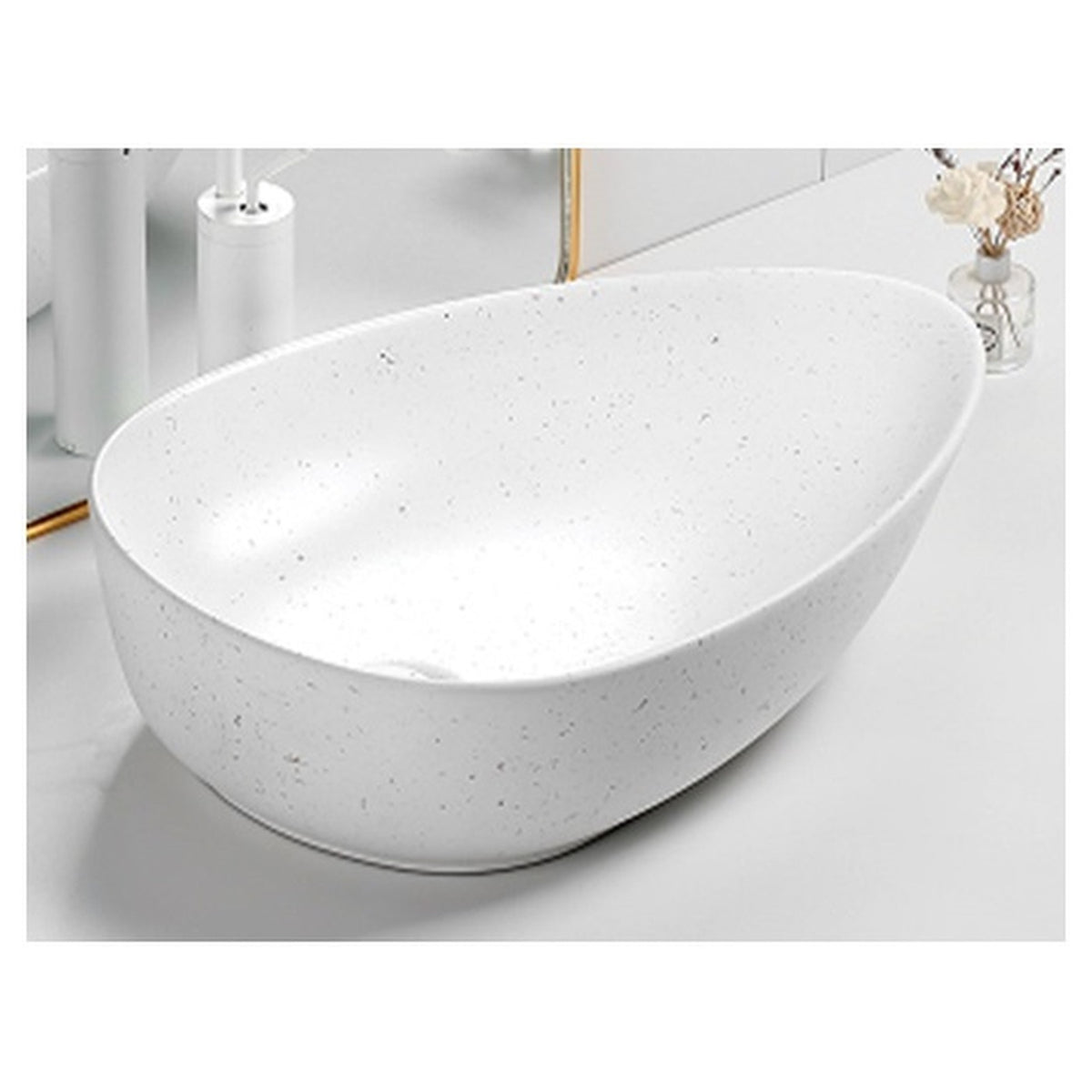 E+NT Counter Top Basin 8559B, Terrazzo White