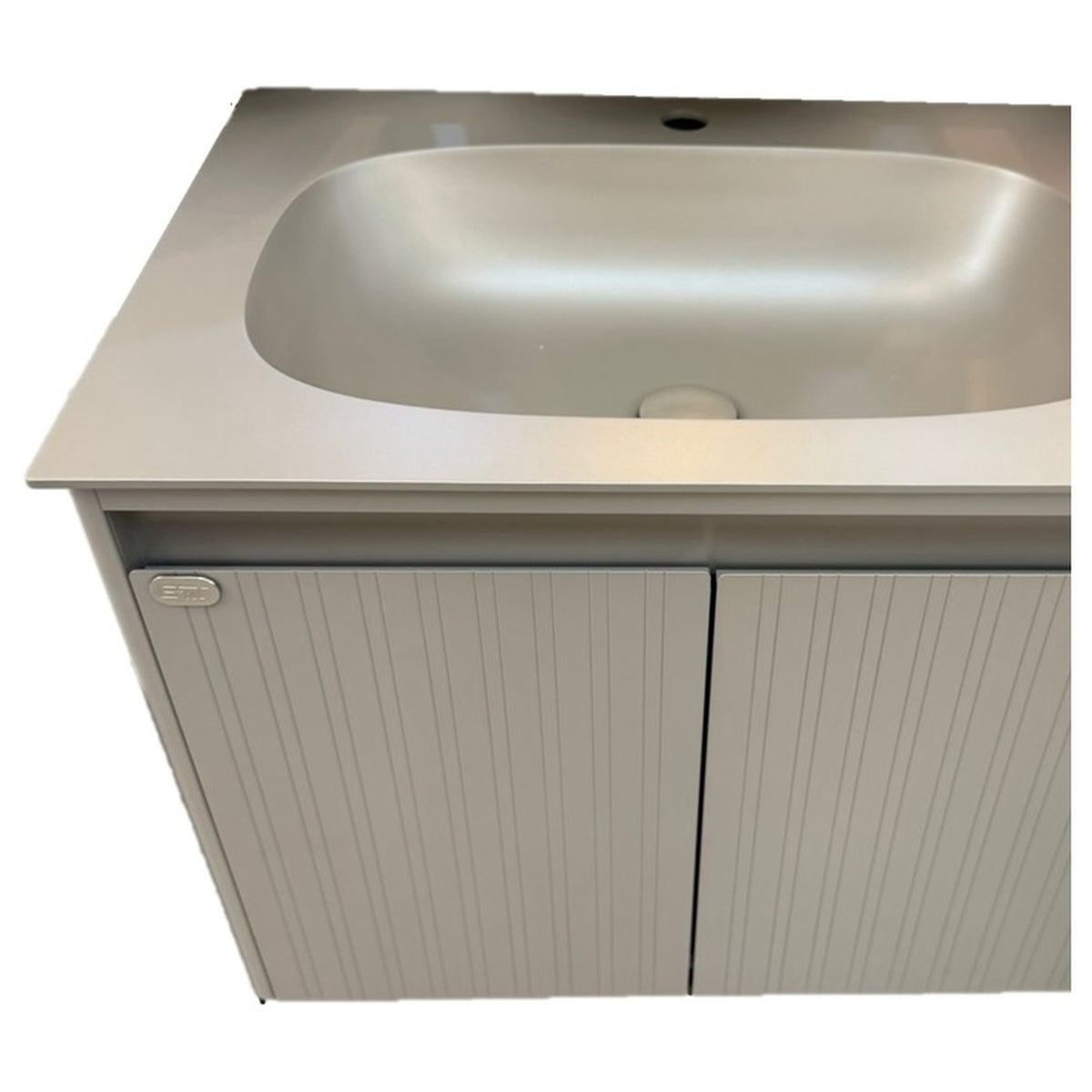 E+NT LD-9705 65cm Basin Cabinet Set, Grey Fluted