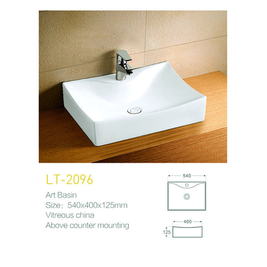 E+NT Wall Hung or Counter Top Basin LT-2096 dimensions