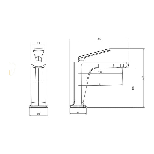 ent Royal Basin Mixer 70520 dimensions