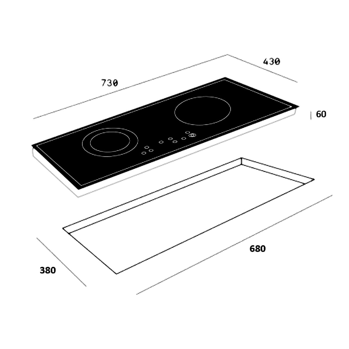 Teka IBC 7322 S 73cm 2-Zone Induction Hob