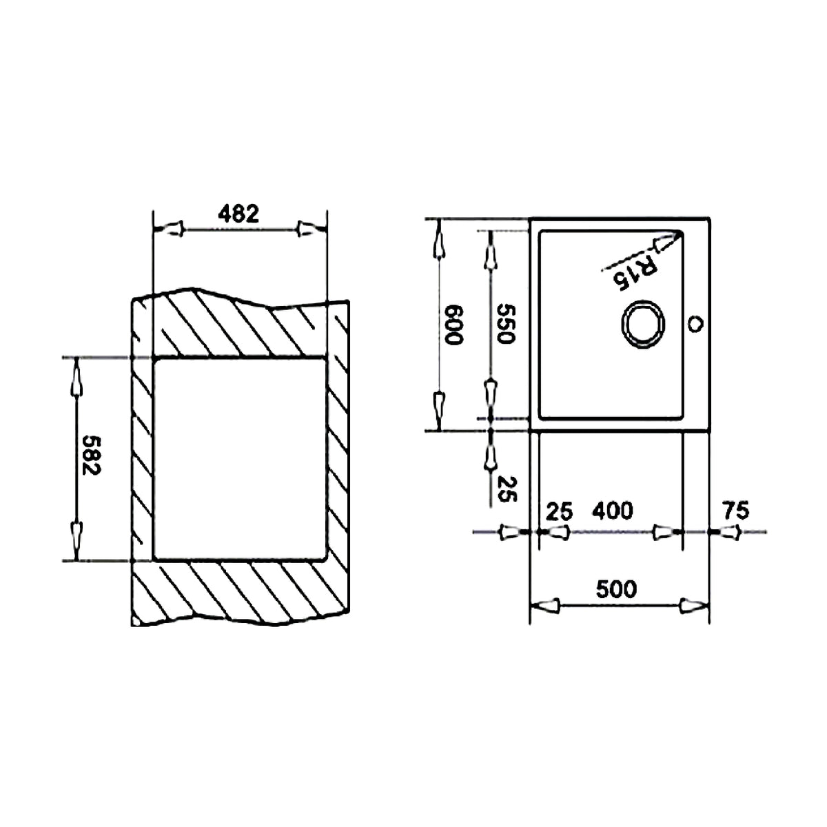 Teka INTRO 60 Top Mounted Single Bowl Stainless Steel Sink