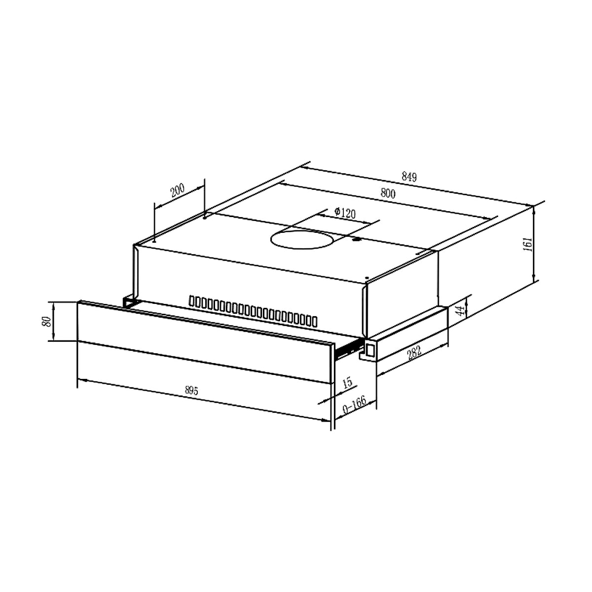Teka TLR2 92 GBK 90cm Telescopic Slimline Hood