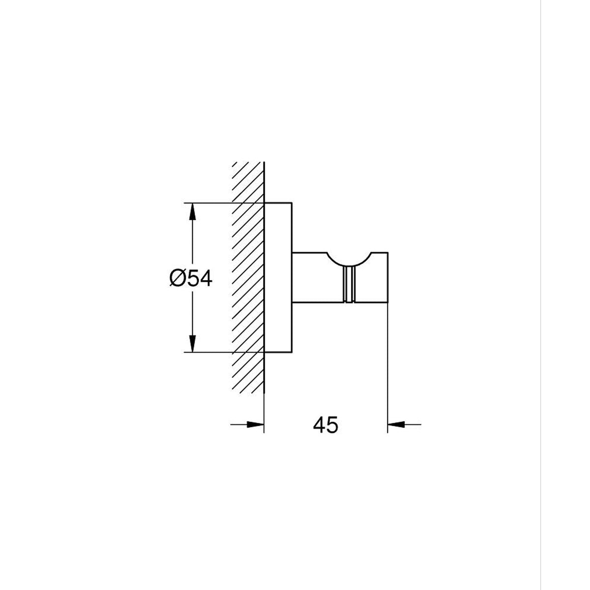 GROHE Essentials Robe Hook 40364001 dimensions
