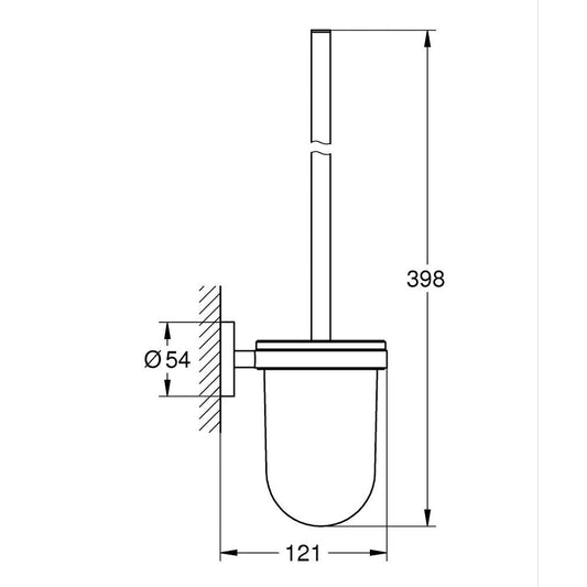 GROHE Essentials Toilet Brush Set 40374001 dimensions