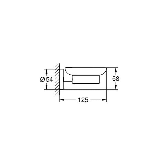 GROHE Essentials Soap Dish with Holder 40444001 dimensions