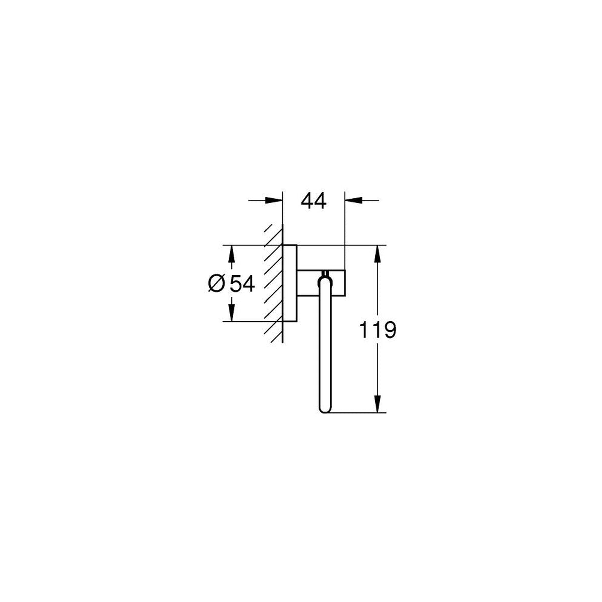 GROHE Essentials Toilet Paper Holder 40689001 dimensions