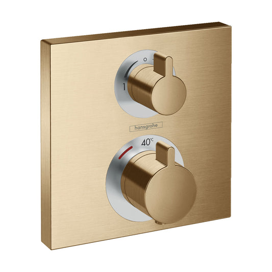 Hansgrohe Ecostat Square Thermostat for Concealed Installation for 2 Functions Brushed Bronze