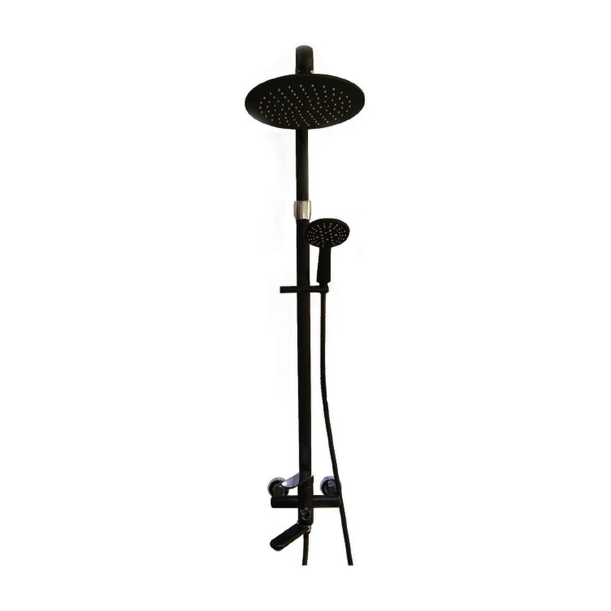 NOUS 3-Way Rainshower Set 50BA, Black and Chrome