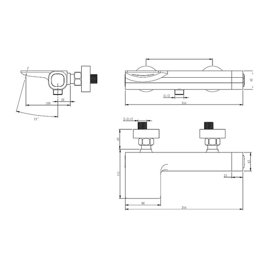NOUS Bath Mixer 35B4 dimensions