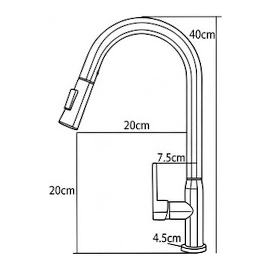 NOUS Pull-Out Kitchen Sink Tap 189S3 dimensions