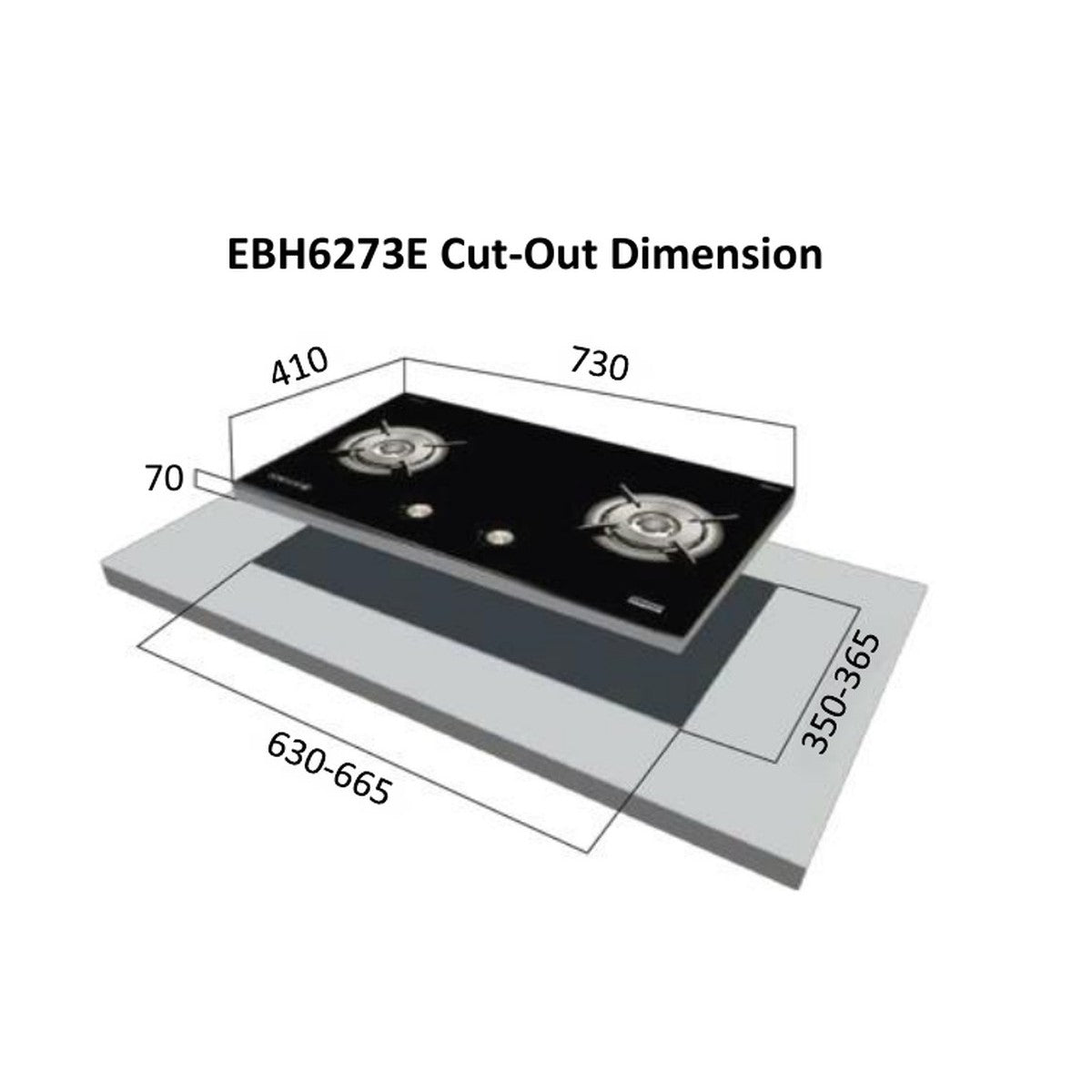 Otimmo EBH6273E cut-out dimensions