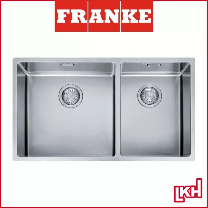 franke stianless steel double bowl sink