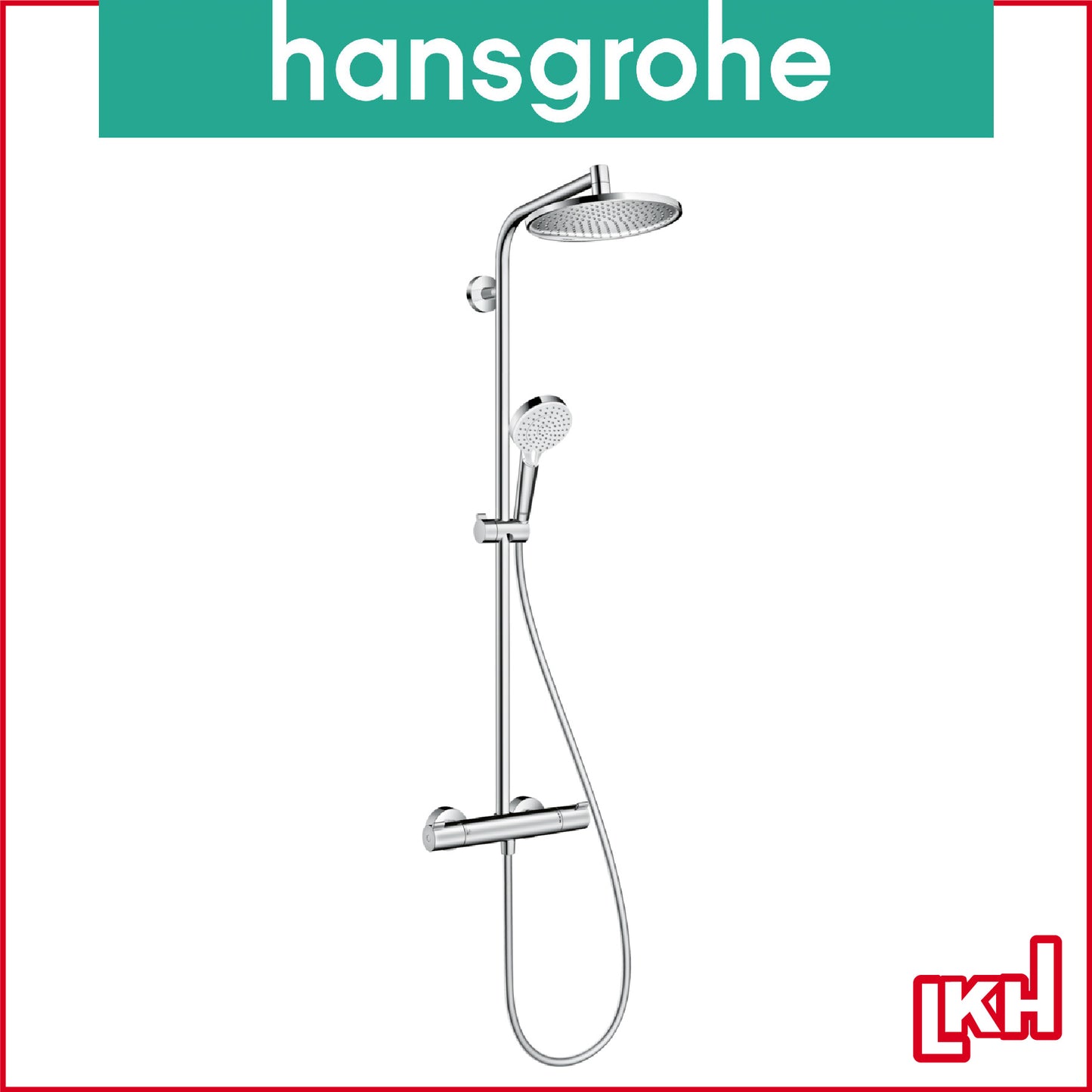 Hansgrohe Crometta S Showerpipe/Rainshower Set 240 1jet with Thermostat 26154009