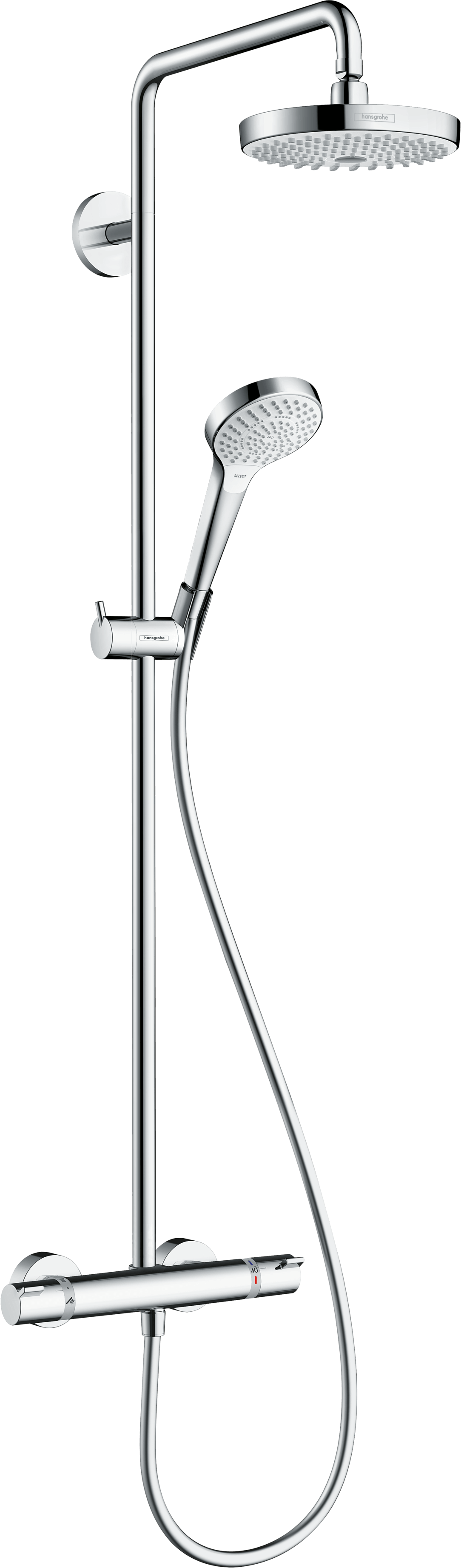 hansgrohe thermostatic showerpipe rain shower set 27253400