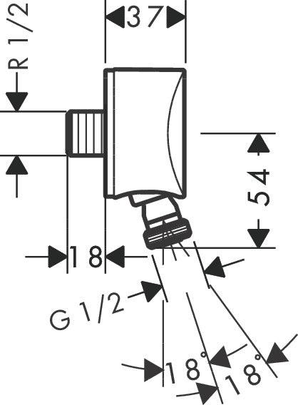 hansgrohe 27506000 fixfit dimension