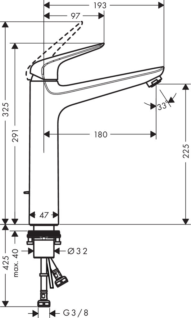 hansgrohe 71025009 dimension