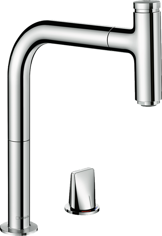 hansgrohe sink mixer with pull out spray