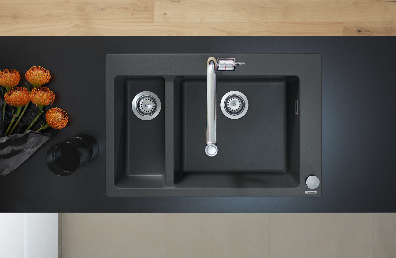 hansgrohe granite kitchen sink with hansgrohe kitchen sink mixer