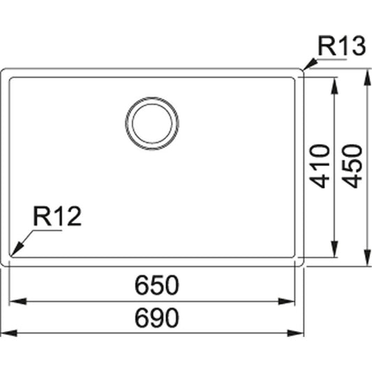 franke kitchen sink dimension