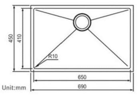 franke PZX 110-65 kitchen sink dimension