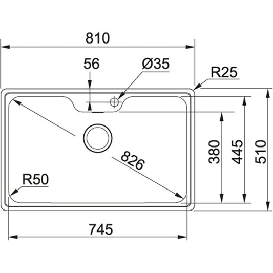 Franke Bell BCX 610-81 Stainless Steel Sink Top Mounted