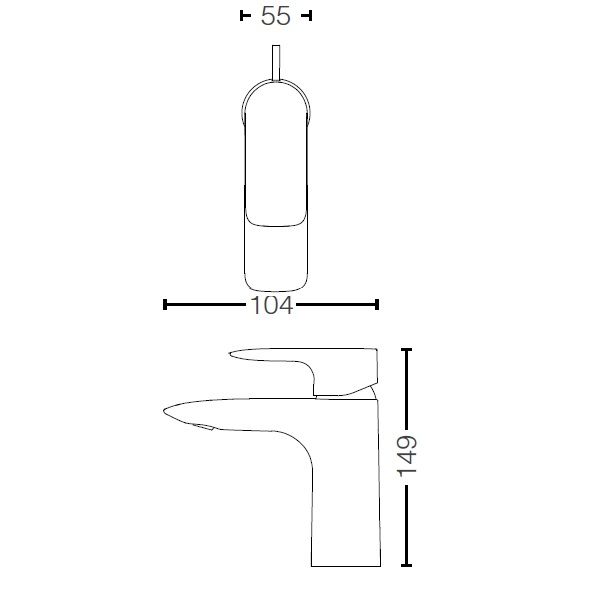 toto basin mixer dimension