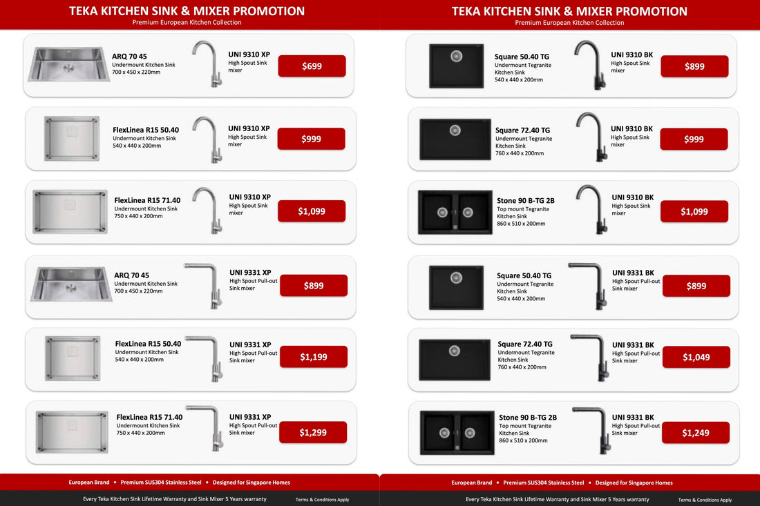 TEKA Kitchen Sink & Mixer Collection - Up to $400 Off Bundles