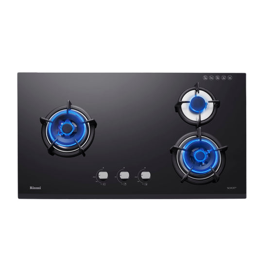 Rinnai 3-burner glass gas hob RB-93TG