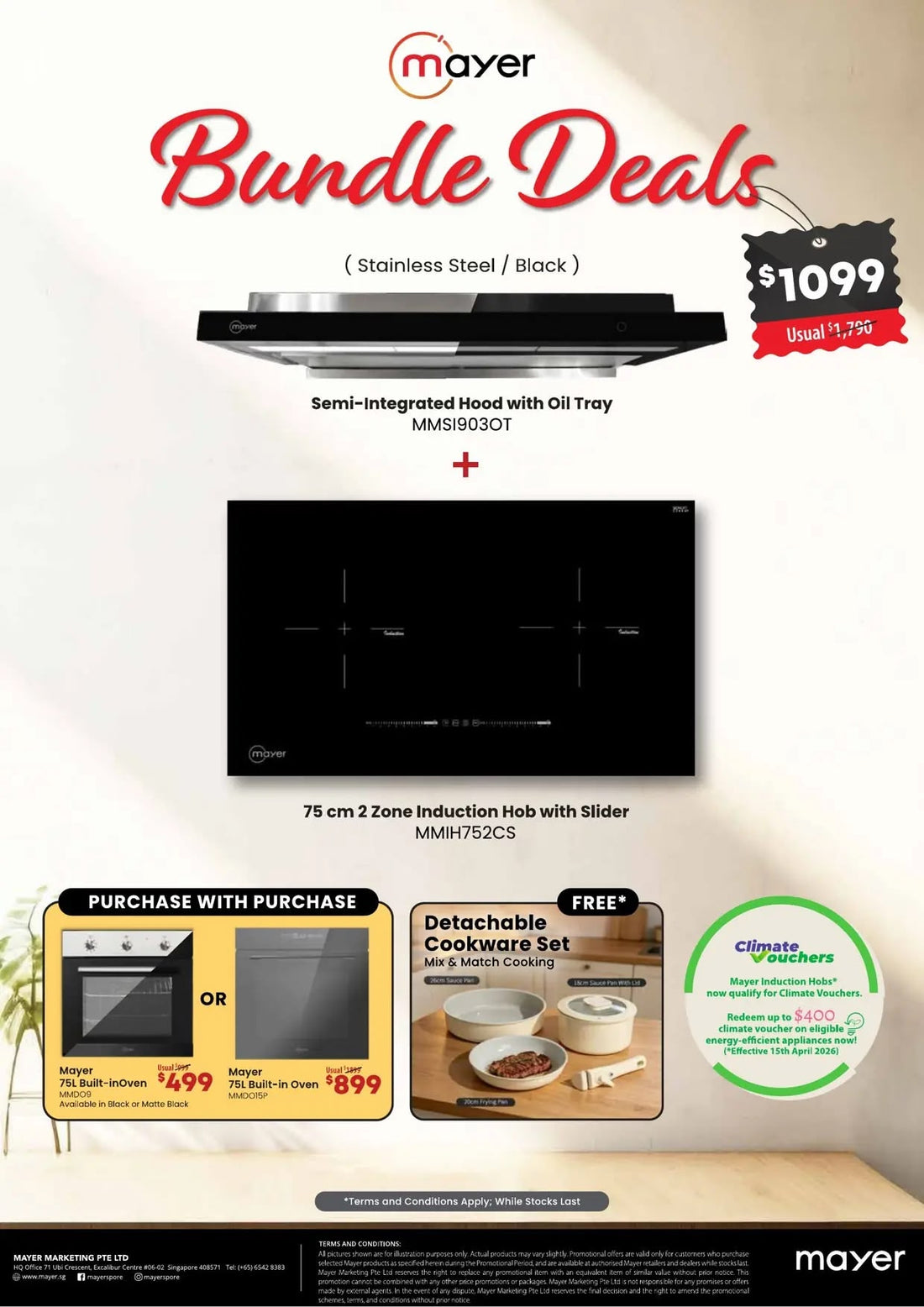 Mayer Q4 bundle deals: hood and hob bundles from $999