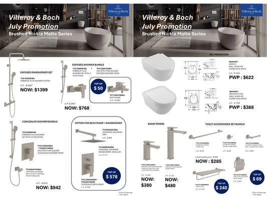 62-77% OFF Villeroy and Boch bathroom bundles!