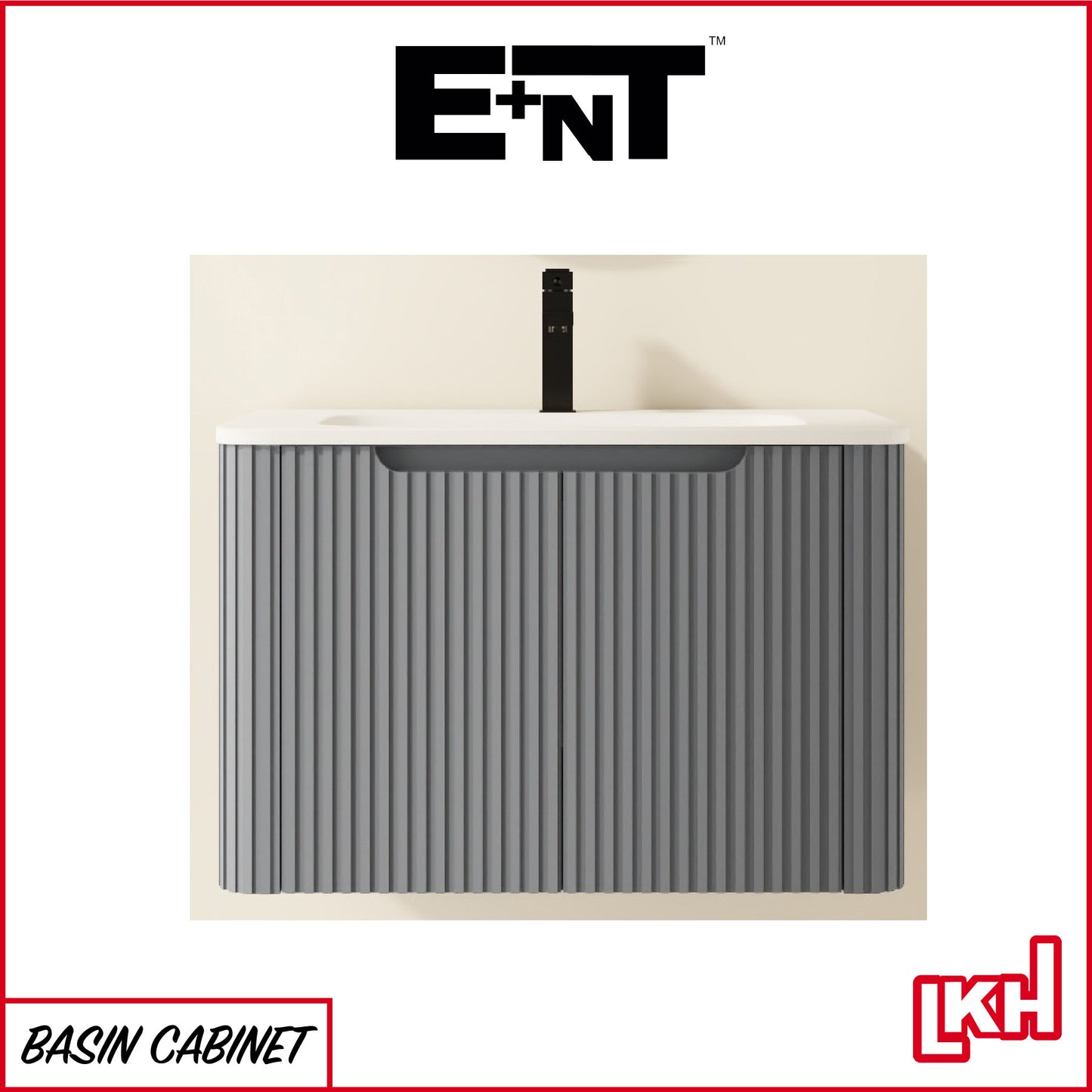 E+NT YAP1-75MTG 75cm PVC Basin Cabinet (Metal Grey)