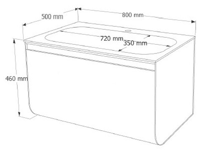 E+NT LD-3818 80cm Stainless Steel Basin Cabinet (Light Grey)