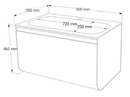 E+NT LD-3818 80cm Stainless Steel Basin Cabinet (Light Grey)