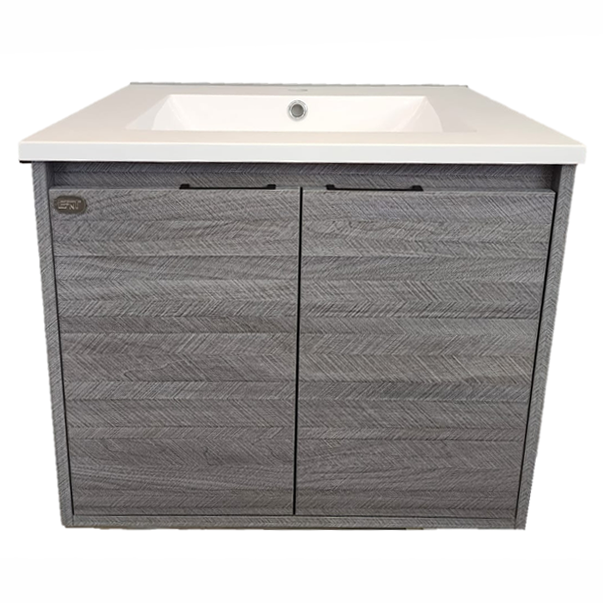 E+NT Y60BC 60cm PVC Basin Cabinet Grey Wood Grain