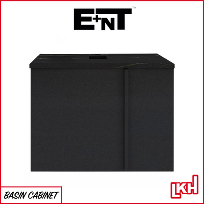 E+NT LD-Y01 60cm Stainless Steel Basin Cabinet with Table Top (Matt Black)