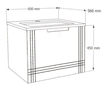 E+NT LD-3665 60cm Stainless Steel Basin Cabinet