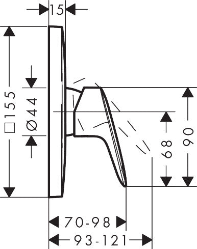 Hansgrohe Logis Single Lever Shower Mixer for Concealed Installation 71605000 dimensions