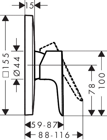 Hansgrohe Talis E Single Lever Shower Mixer for Concealed Installation 71765000 dimensions
