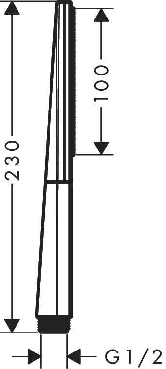 Hansgrohe Rainfinity Baton Hand Shower 100 1jet dimensions