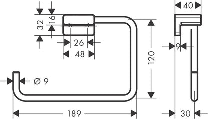 Hansgrohe Addstoris Towel Ring dimensions
