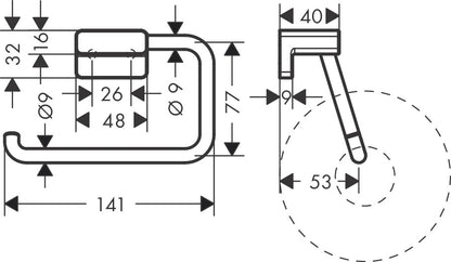 Hansgrohe Addstoris Toilet Paper Holder dimensions