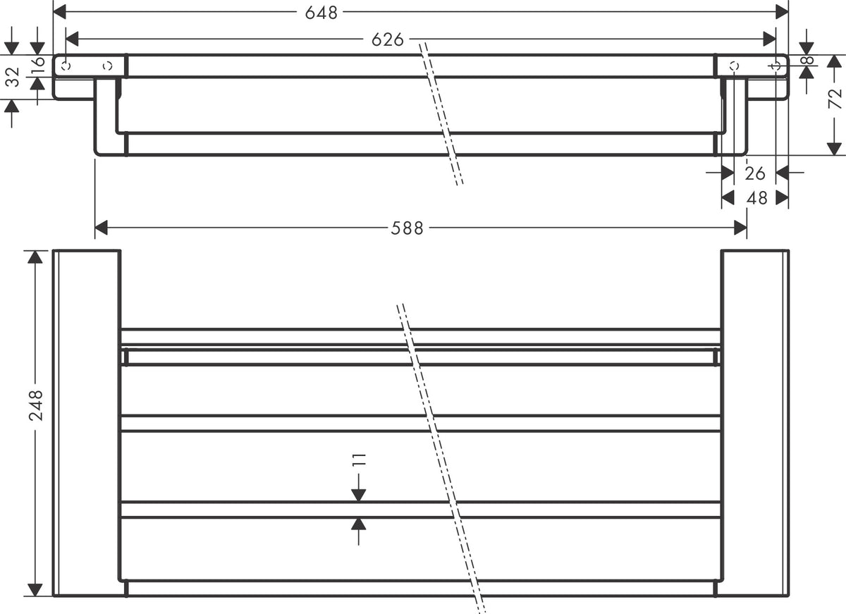 Hansgrohe Addstoris Towel Rack with Towel Holder dimensions